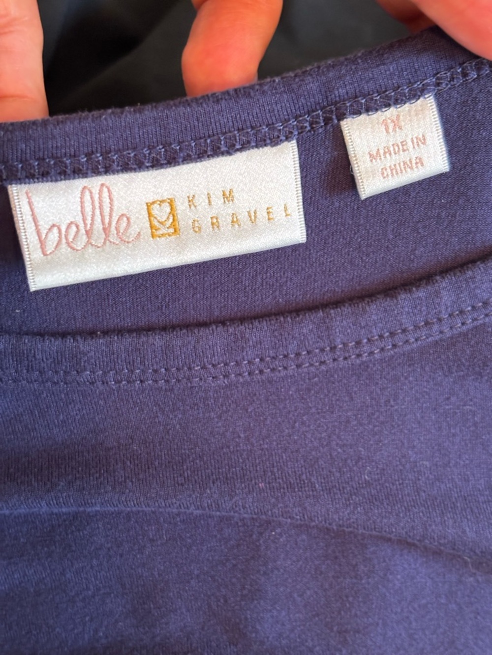 Belle by Kim Gravel blouse Navy Blue women’s size 1X - Picture 4 of 5
